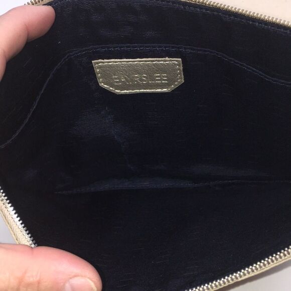 Eayrslee Leather Metallic Clutch Pouch with Dust Bag - Picture 7 of 16